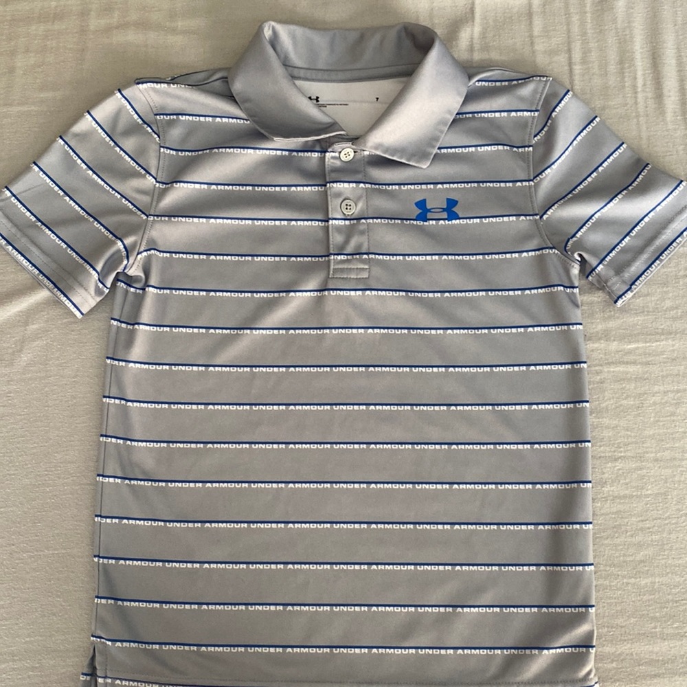 Boys Under Armour short sleeve polo shirt. Sz 7